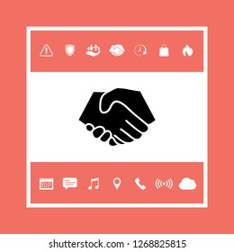 Symbol of handshake in circle. Graphic elements for your design