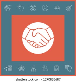 Symbol of handshake in circle. Graphic elements for your design