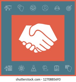 Symbol of handshake in circle. Graphic elements for your design