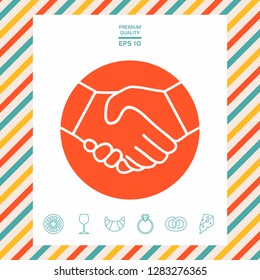 Symbol of handshake in circle. Graphic elements for your design