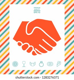 Symbol of handshake in circle. Graphic elements for your design