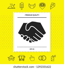 Symbol of handshake in circle. Graphic elements for your design