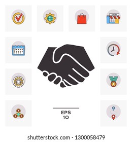 Symbol of handshake in circle. Graphic elements for your design