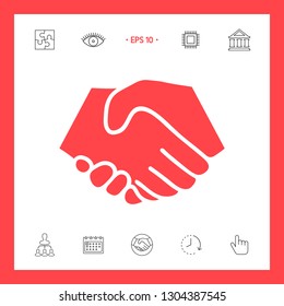 Symbol of handshake in circle. Graphic elements for your design