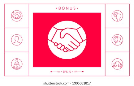 Symbol of handshake in circle. Graphic elements for your design