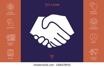 Symbol of handshake in circle. Graphic elements for your design