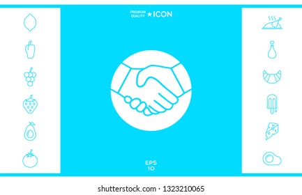 Symbol of handshake in circle. Graphic elements for your design