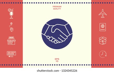 Symbol of handshake in circle. Graphic elements for your design