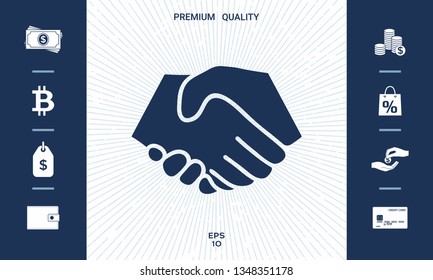 Symbol of handshake in circle. Graphic elements for your design