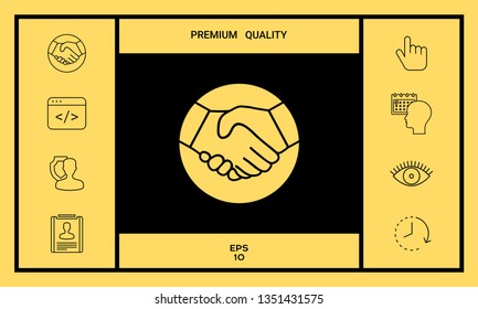 Symbol of handshake in circle. Graphic elements for your design