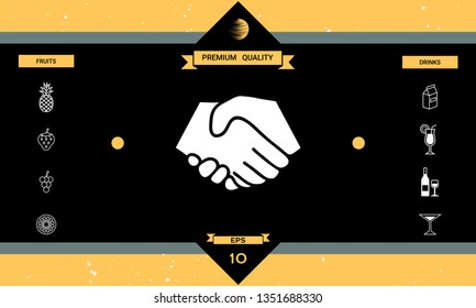 Symbol of handshake in circle. Graphic elements for your design