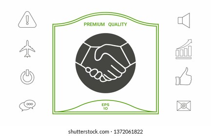Symbol of handshake in circle. Graphic elements for your design