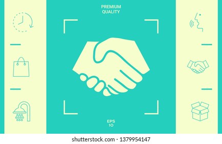 Symbol of handshake in circle. Graphic elements for your design