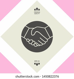 Symbol of handshake in circle. Graphic elements for your design