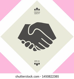 Symbol of handshake in circle. Graphic elements for your design