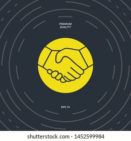 Symbol of handshake in circle. Graphic elements for your design
