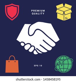 Symbol of handshake in circle. Graphic elements for your design