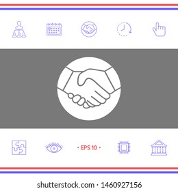 Symbol of handshake in circle. Graphic elements for your design