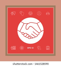 Symbol of handshake in circle. Graphic elements for your design