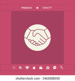 Symbol of handshake in circle. Graphic elements for your design
