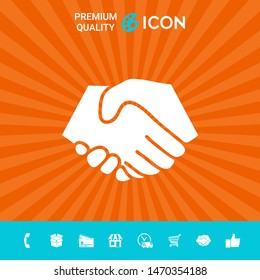 Symbol of handshake in circle. Graphic elements for your design
