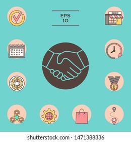 Symbol of handshake in circle. Graphic elements for your design