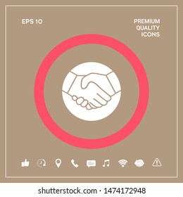 Symbol of handshake in circle. Graphic elements for your design