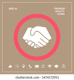 Symbol of handshake in circle. Graphic elements for your design