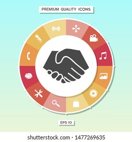 Symbol of handshake in circle. Graphic elements for your design
