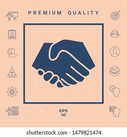 Symbol of handshake in circle. Graphic elements for your design