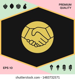 Symbol of handshake in circle. Graphic elements for your design
