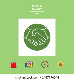 Symbol of handshake in circle. Graphic elements for your design