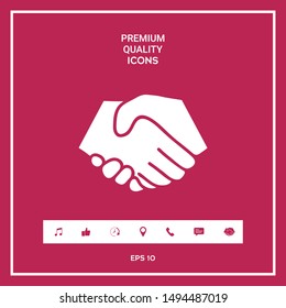 Symbol of handshake in circle. Graphic elements for your design