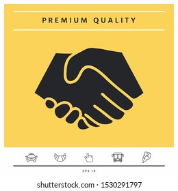 Symbol of handshake in circle. Graphic elements for your design