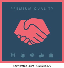 Symbol of handshake in circle. Graphic elements for your design