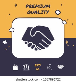 Symbol of handshake in circle. Graphic elements for your design