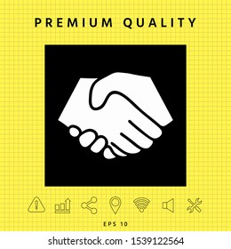 Symbol of handshake in circle. Graphic elements for your design