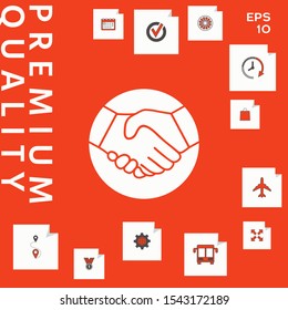 Symbol of handshake in circle. Graphic elements for your design