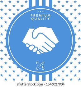 Symbol of handshake in circle. Graphic elements for your design