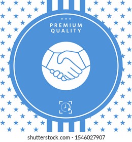Symbol of handshake in circle. Graphic elements for your design