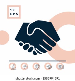 Symbol of handshake in circle. Graphic elements for your design