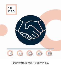 Symbol of handshake in circle. Graphic elements for your design