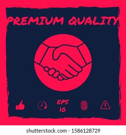 Symbol of handshake in circle. Graphic elements for your design