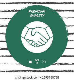 Symbol of handshake in circle. Graphic elements for your design
