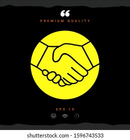 Symbol of handshake in circle. Graphic elements for your design