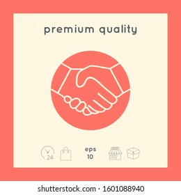 Symbol of handshake in circle. Graphic elements for your design