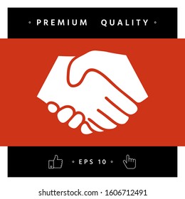 Symbol of handshake in circle. Graphic elements for your design