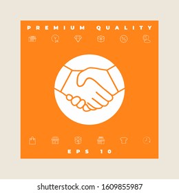 Symbol of handshake in circle. Graphic elements for your design