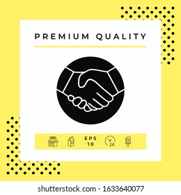 Symbol of handshake in circle. Graphic elements for your design