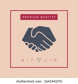 Symbol of handshake in circle. Graphic elements for your design